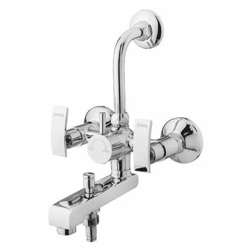 Wall Mixer Three in One with L-Bend for Overhead Shower Chrome